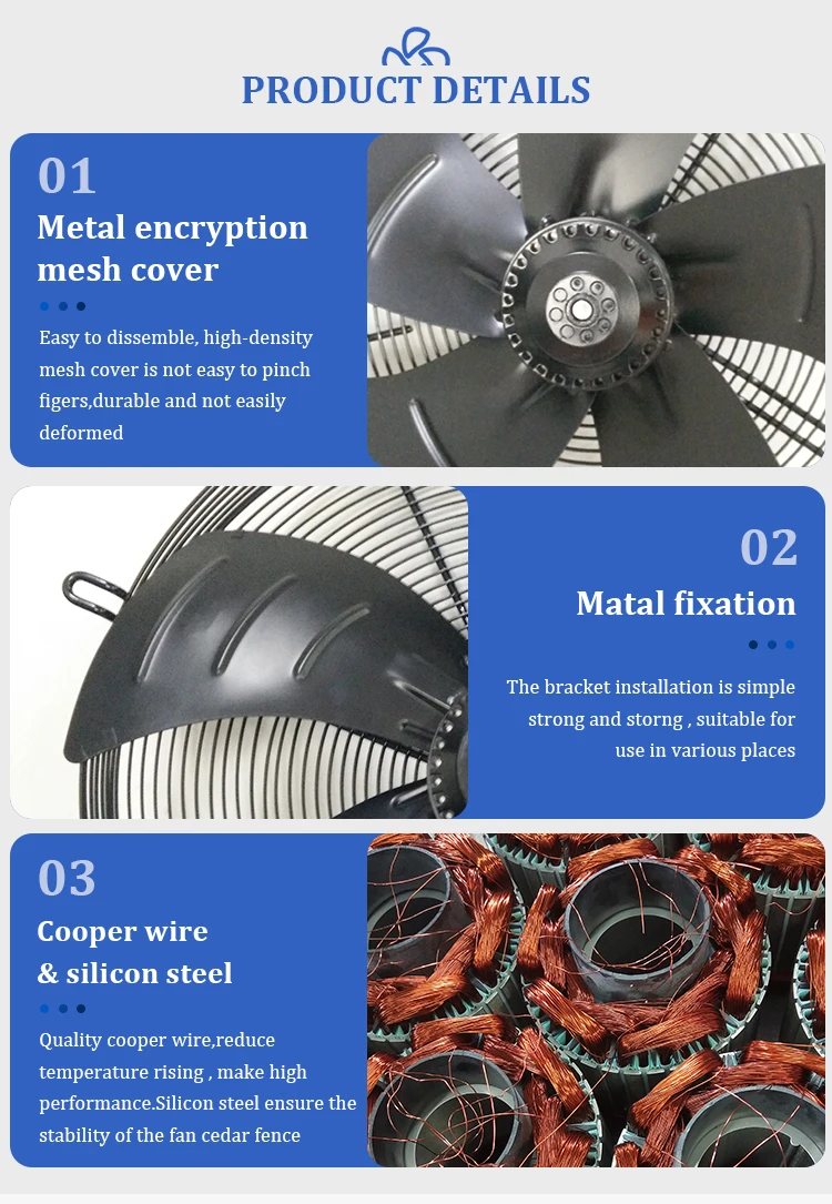 Industrial Square Exhaust Fans Axial Fan Specification Stainless Steel Restaurant Home Use Manufacturing Plant OEM Customizable