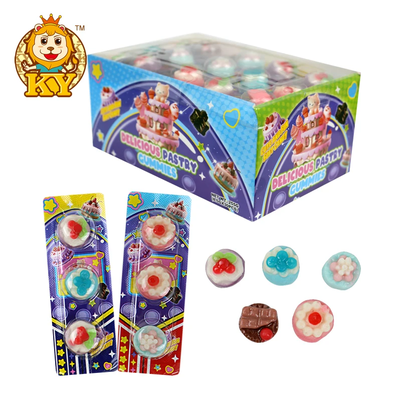 Manufacturer wholesale mini cake shape gummy soft chewy candy