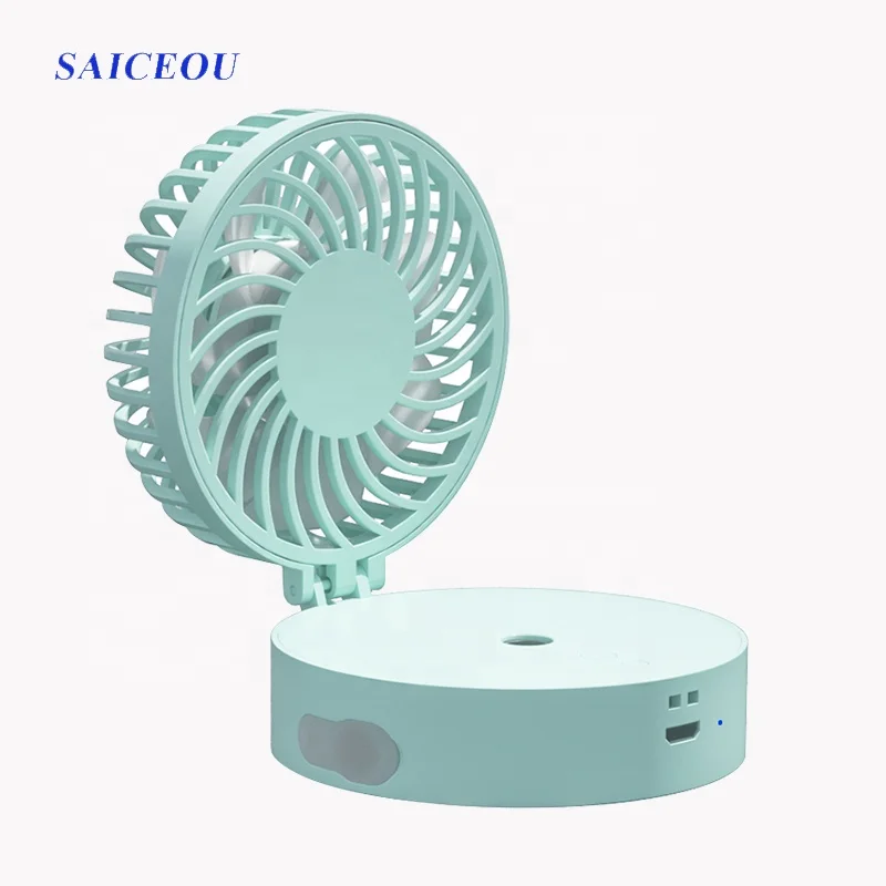 2020 New humidifier pocket hand water spray folding fan portable neck fan ventiladores recargables mist fan