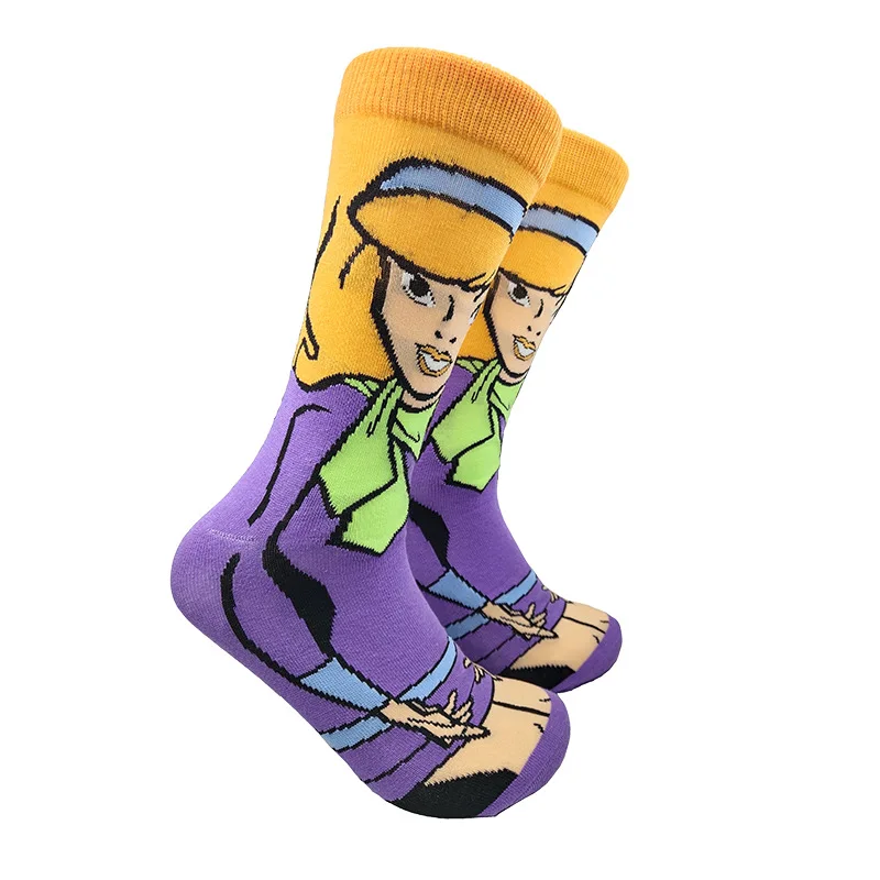 American Funny Happy Comics Men Fashion Cotton Calcetines Dibujos Animados Custom Tube Designer Meias Anime Crew Cartoon Socks