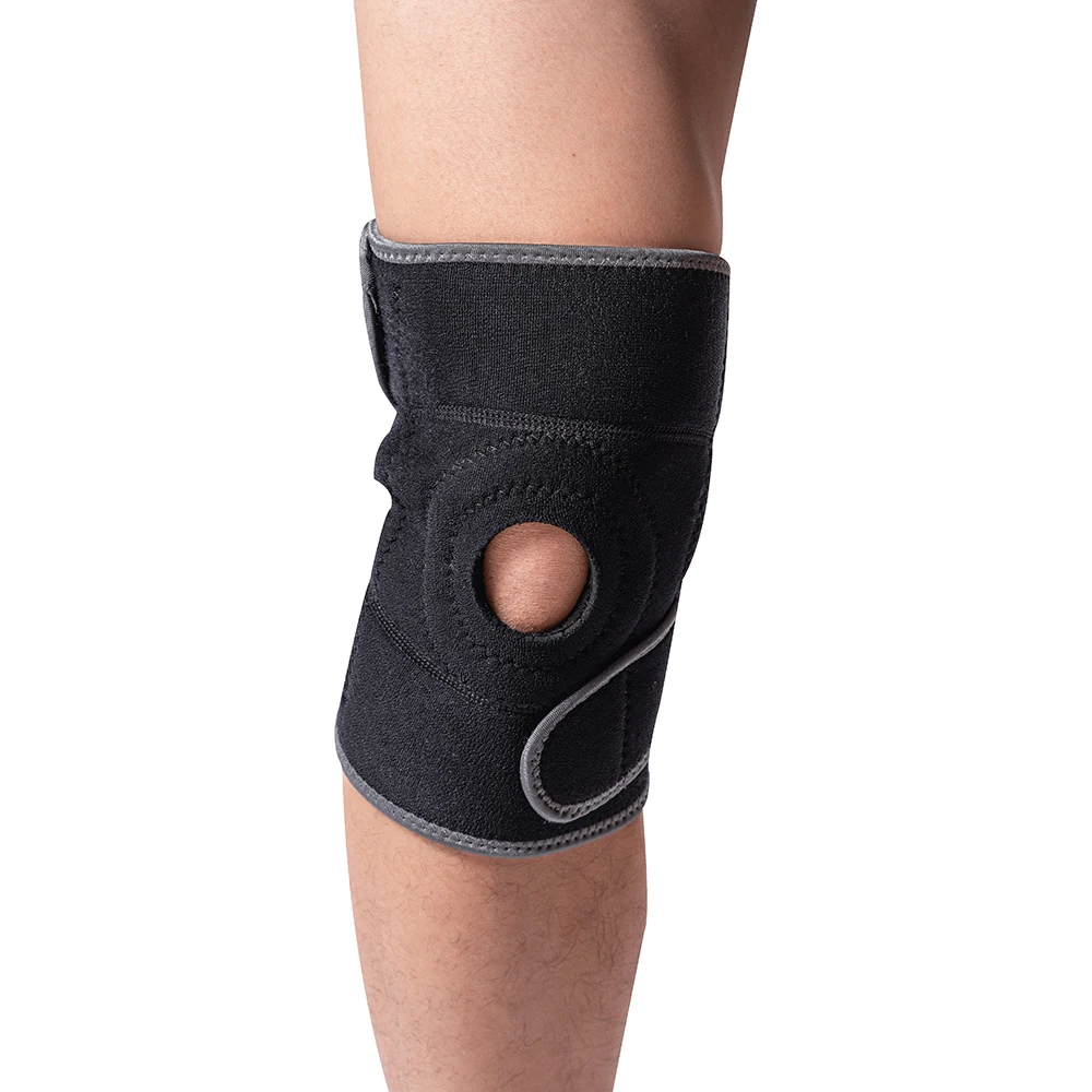 Hot sell adjustable non slip comfort open patella sport neoprene knee support brace
