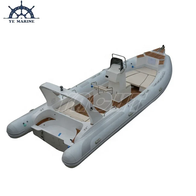 25ft RIB 760 Fiberglass Hull Inflatable Sailing Boat with Outboard Engine