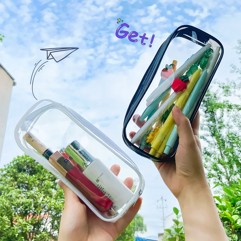Wholesale Transparent Pencil Bag Clear Pencil Case Pvc Zipper Pencil Case