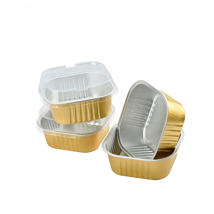 square yogurt cup pudding muffin cake cheese snack lunch supper dinner picnic tiny aluminum container foil food tray with lids