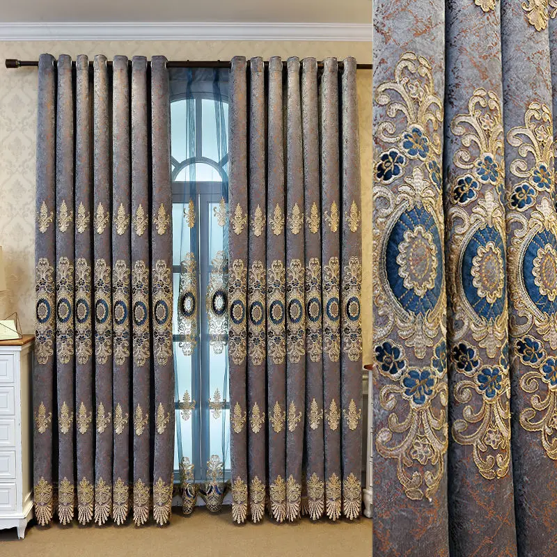 Luxury and gorgeous style embroidered living room  dining room  bedroom curtains