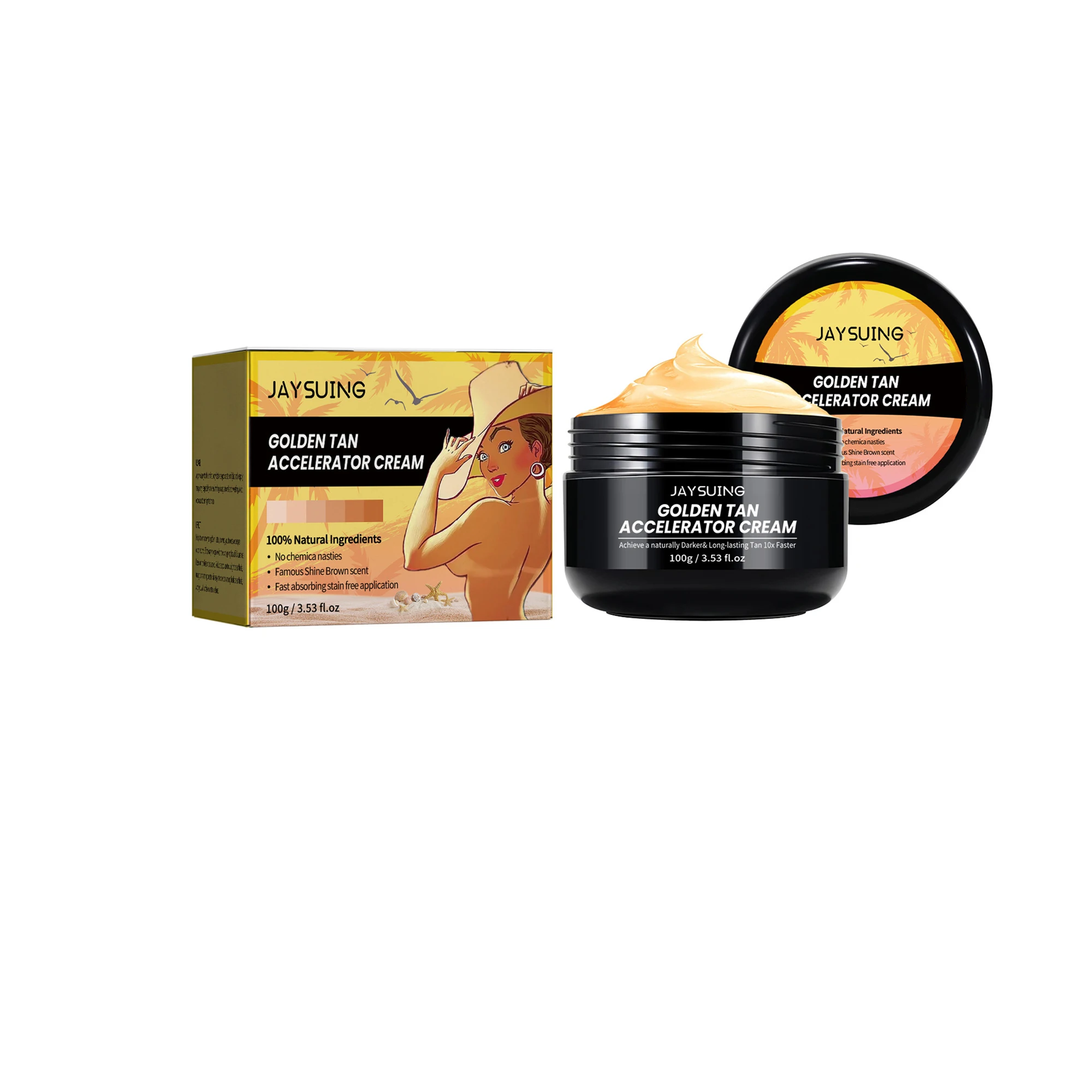 JAYSUING 100% Natural Sunbed Tanning Accelerator Cream 100g