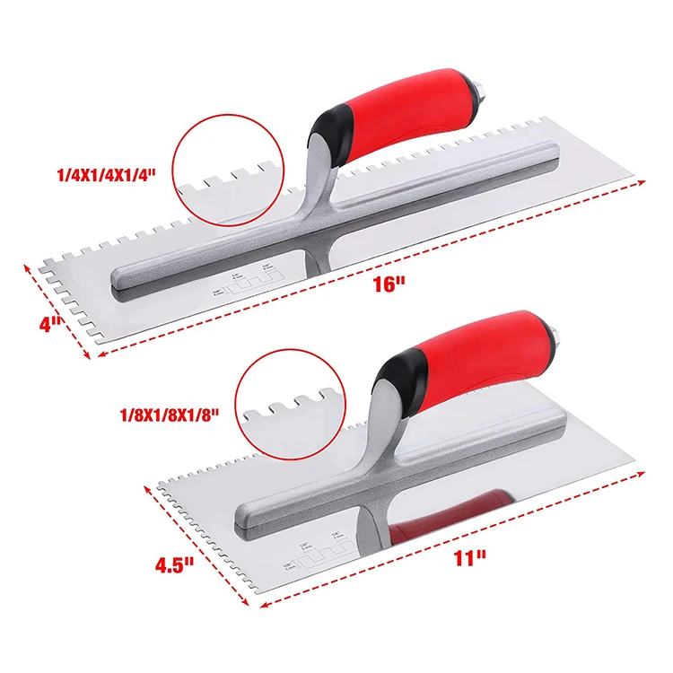 Green sponge EVA Rubber foam float for construction use Plaster Trowel Rubber handle carbon steel Finish notched Carbon Steel