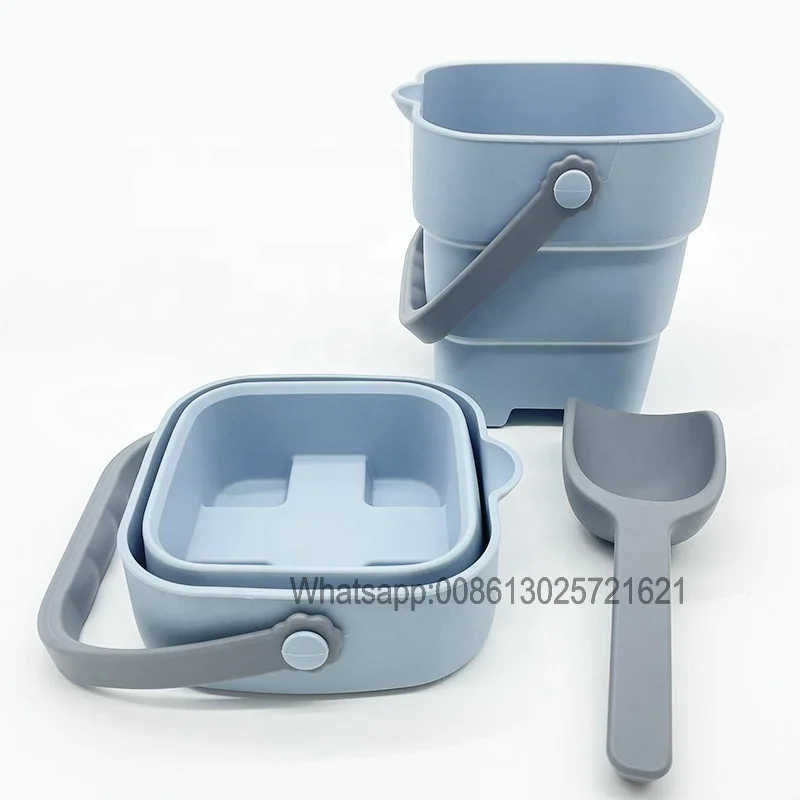 Новинка 2022 года одобрено CPC Силиконовый складной ковш и лопатка компактные силиконовые пляжные игрушки