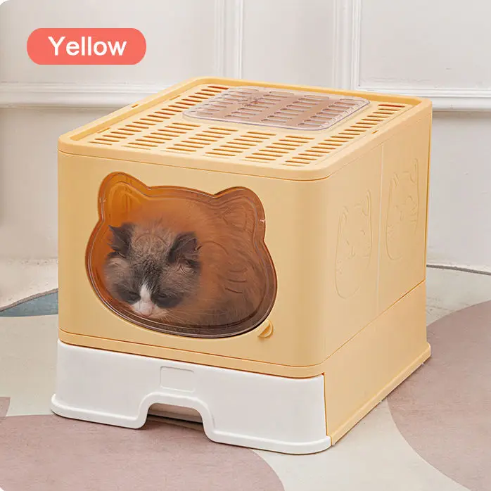 Maison De Toilette Chat Litterbox Furniture Deodorizer Fresh Step Scented House Toilet Covered Folding Sifting Cat Litter Box