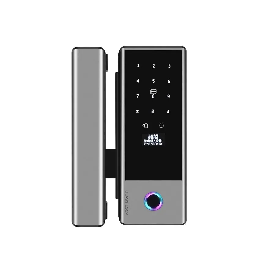 Fingerprint Password Smart Glass Door Lock With App Tuya or TTlock Serrure de porte en verre