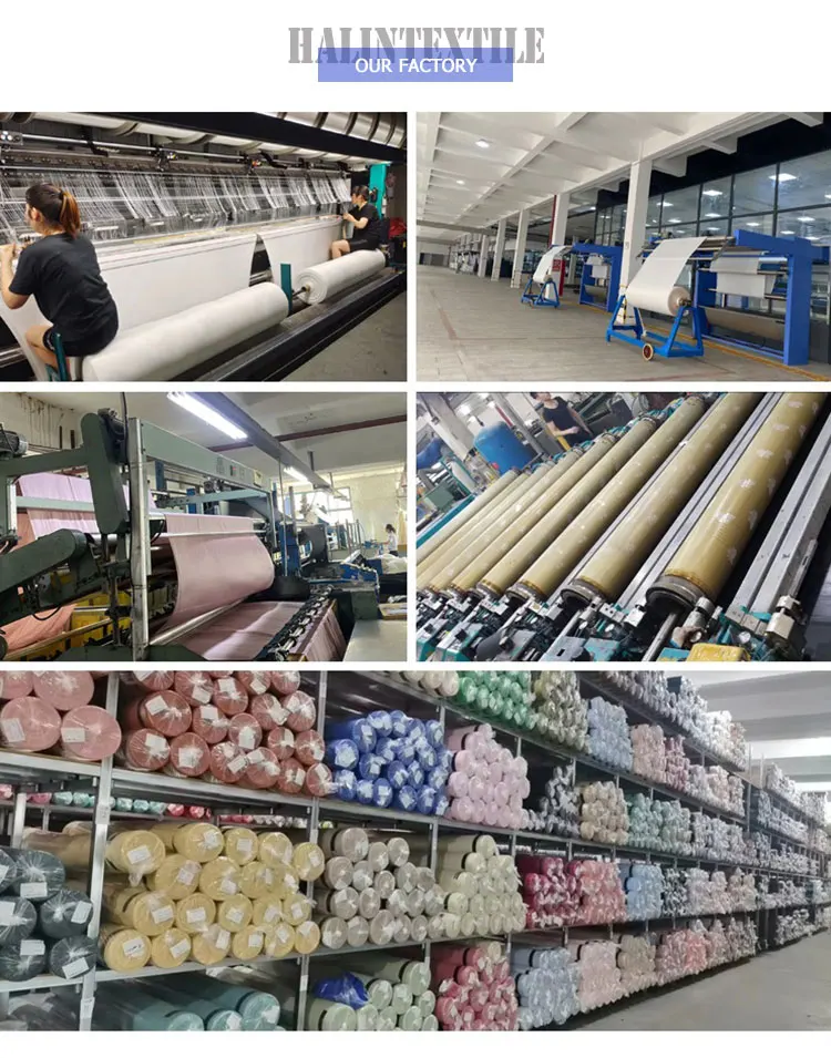 Hanlin Textile Supply 85-150gsm Plain Dyed Woven Polyester Spandex tela Satin silk Fabric for Dress