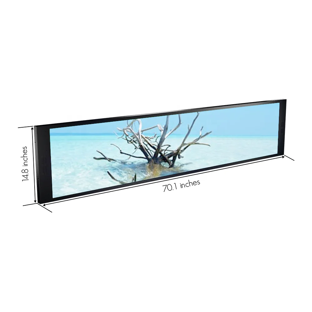 66 inch lcd video wall advertising stretched bar lcd display