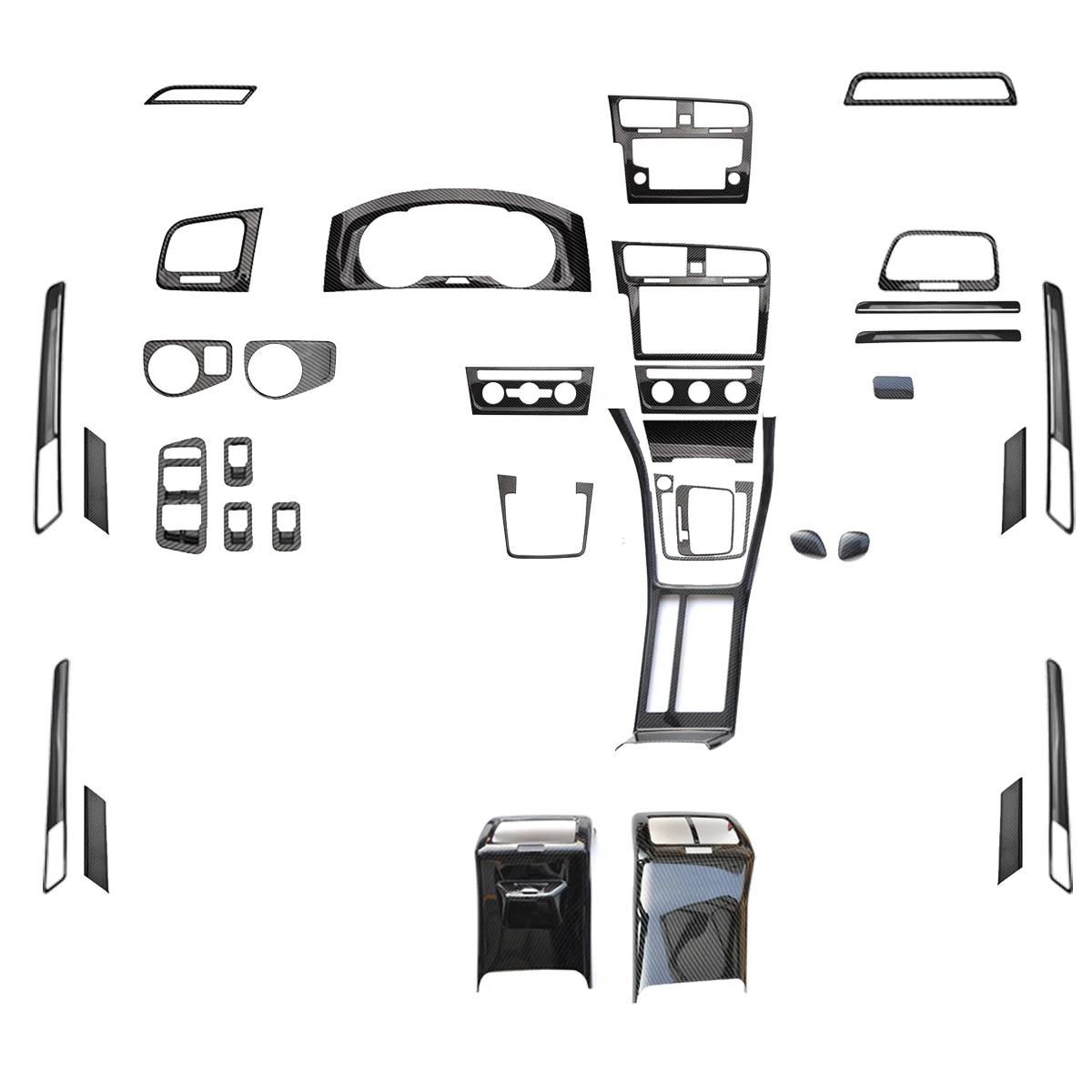 Ex factory price Customized Carbon fiber pattern ABS Automobile interior refit For Volkswagen golf7 golf7.5 in 2014-2020year