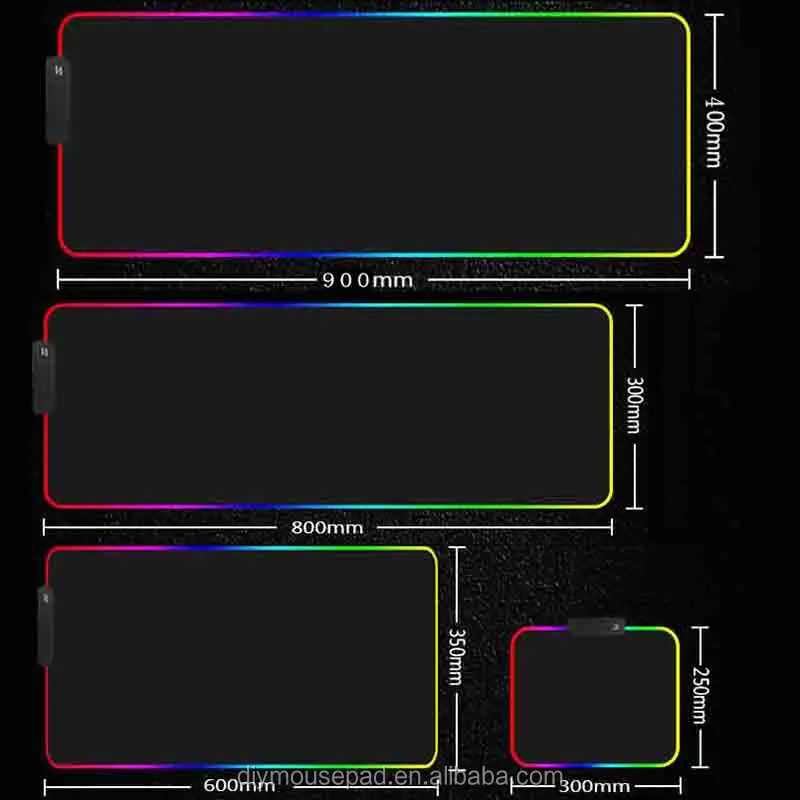 Пользовательские небольшие MOQ rgb игровые расширенные большие коврики для мыши с сублимационной