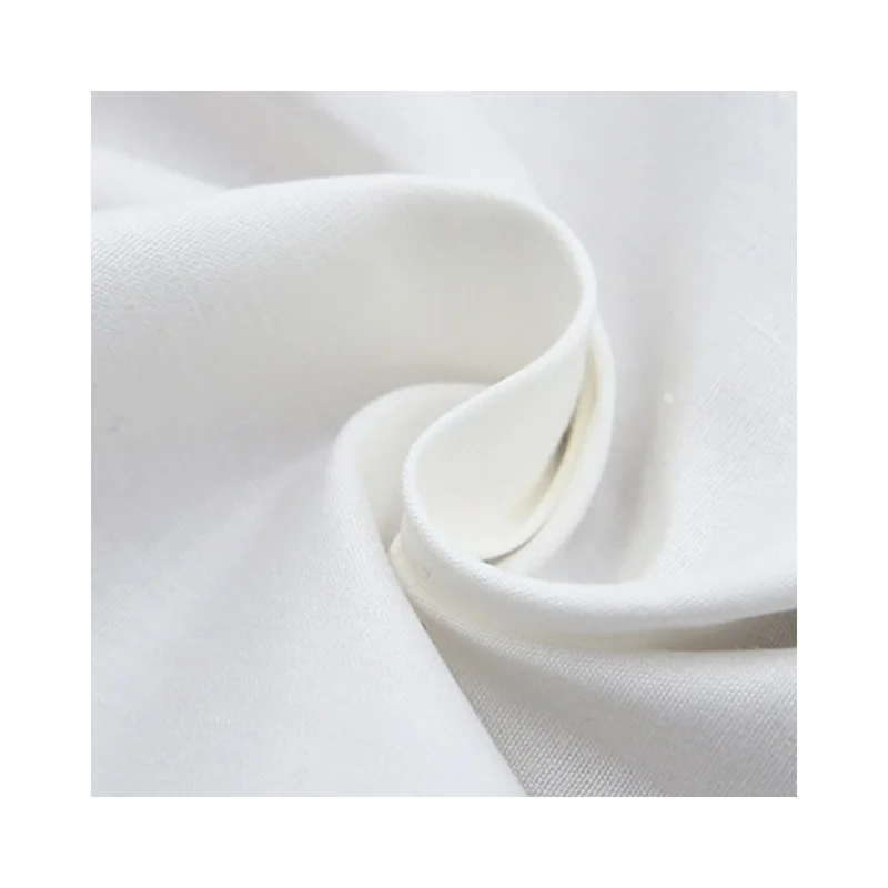 Spot white cloth wholesale 100% cotton 40s high-density plain weave bleached cotton fabric manufacturer clothing shirt material