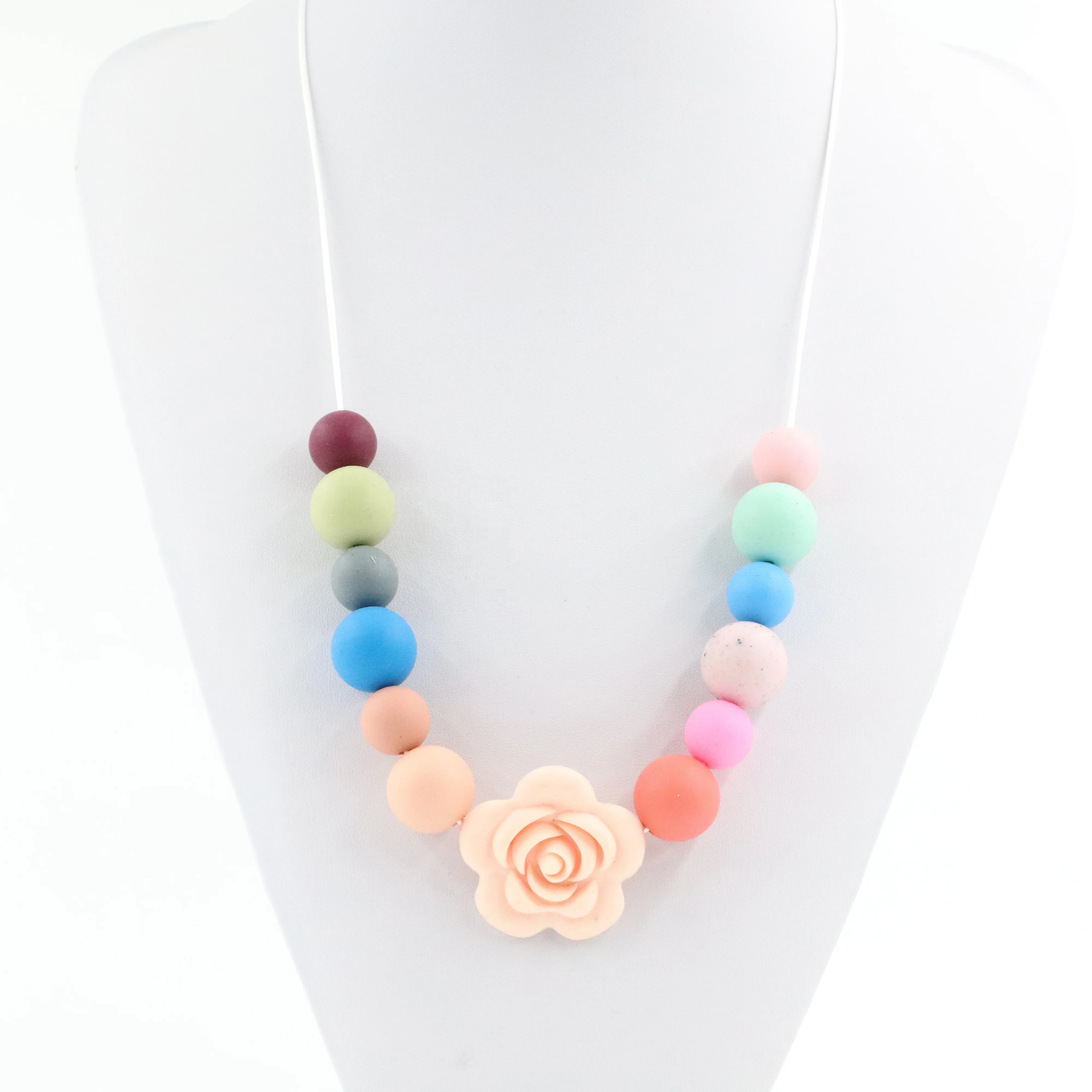 Silicone Beads Chain Teething Necklace Baby Teething Toy Baby Silicone Teething Necklace