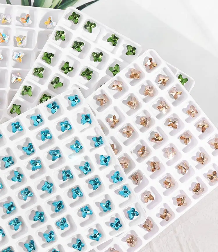 2024 fashion nail art butterfly decorations DIY shine nail beauty crystal bows nail decoration zircon alloy for Arte de unas