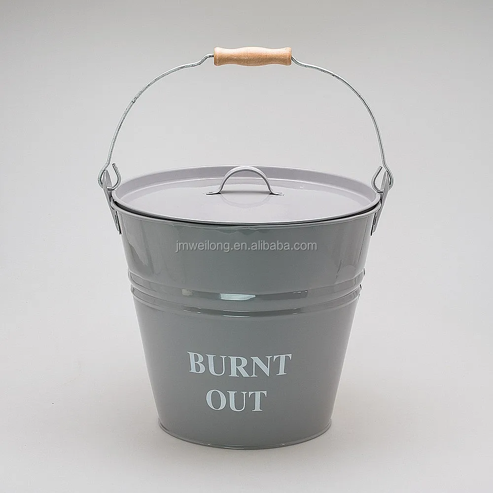 Популярное металлическое черное ведро для угля с лопаткой, металлическое ведро для угля