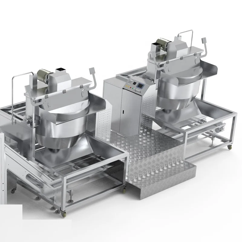 Fully Automatic Industrial Popcorn Production Line Snack Food FactoryElectromagnetic Popcorn Making Line