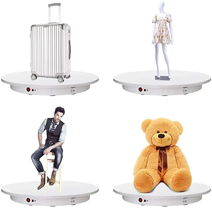 
60cm Load MAX 150KG Motorized Photography Display, 360 Degree Electric Rotating Turntable with Remote Control Direction Speed 