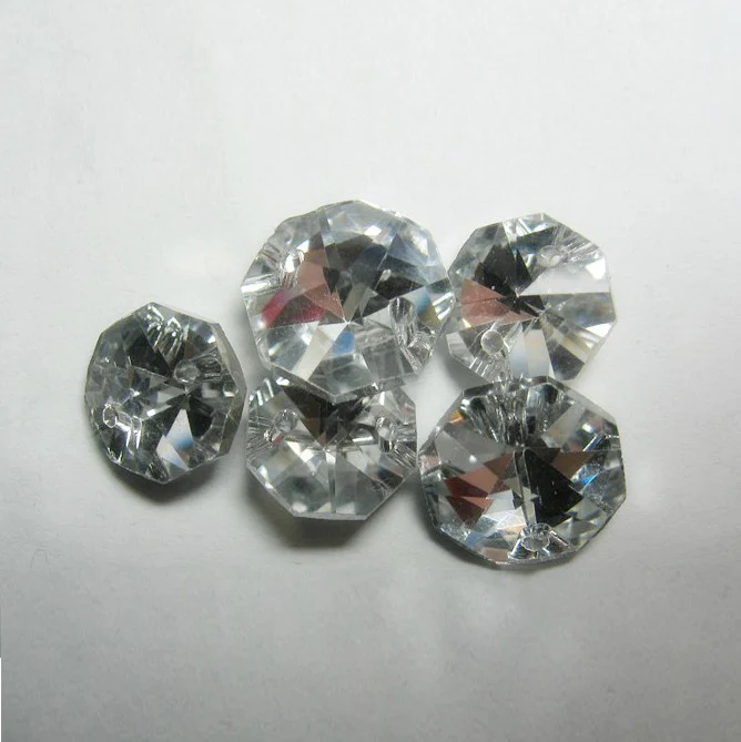 Серебряный Octagon люстра кристаллы бусины 14