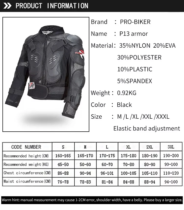Vemar Motorcyclist Jacket Men Elastic Motorcycle Body Armor Motocross Armor Biker Full Body Protection for Outdoor Riding