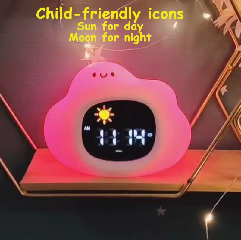 Wholesale Smart Kids LED Night Light Alarm Desk&table Clocks Beside Table Small Sleep Trainer Digital Clocks With White Noise