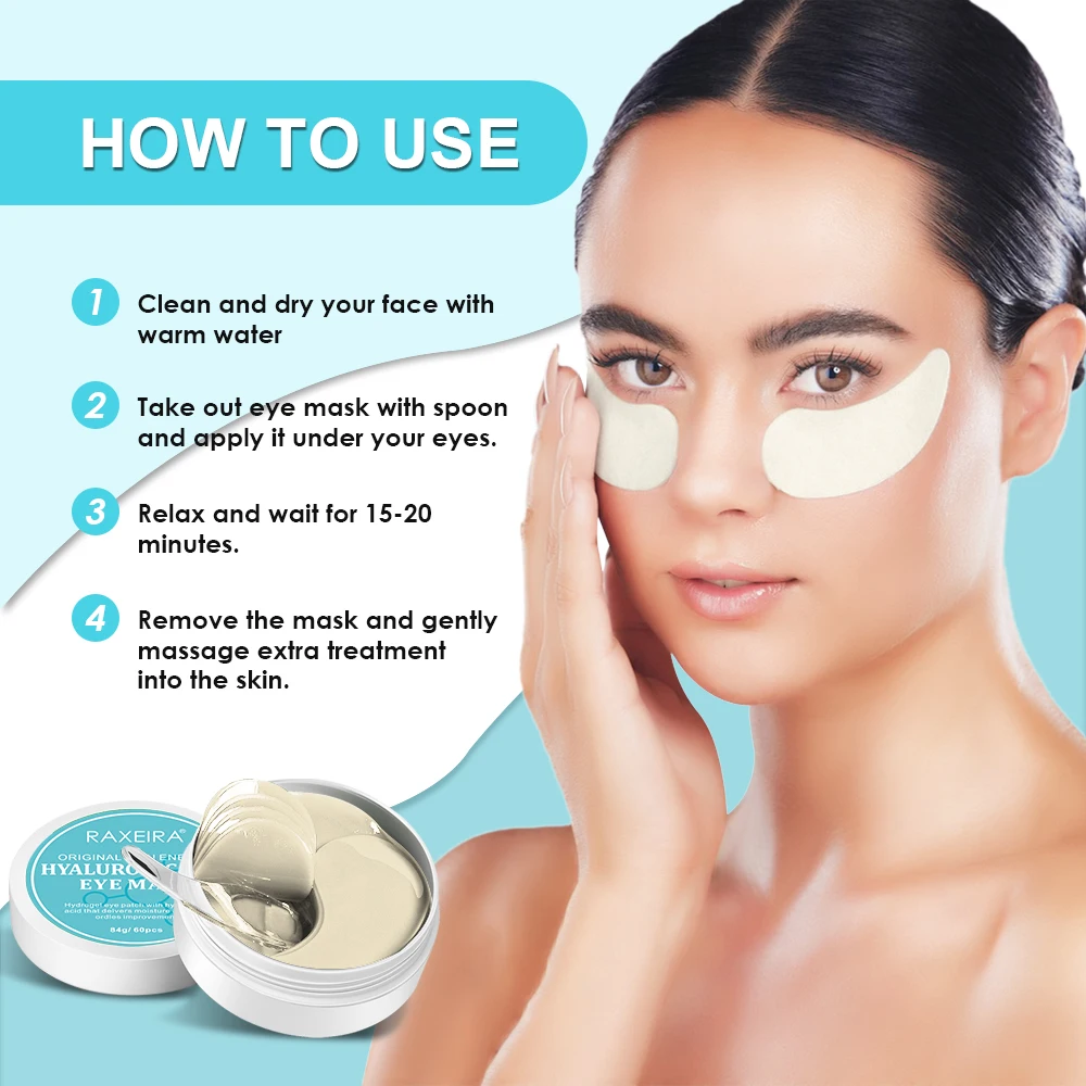 Private Label Custom Shape Anti-Wrinkle Reduce Dark Circles Hyaluronic Acid Under Eye Crystal Mask With Hyaluronic Acid