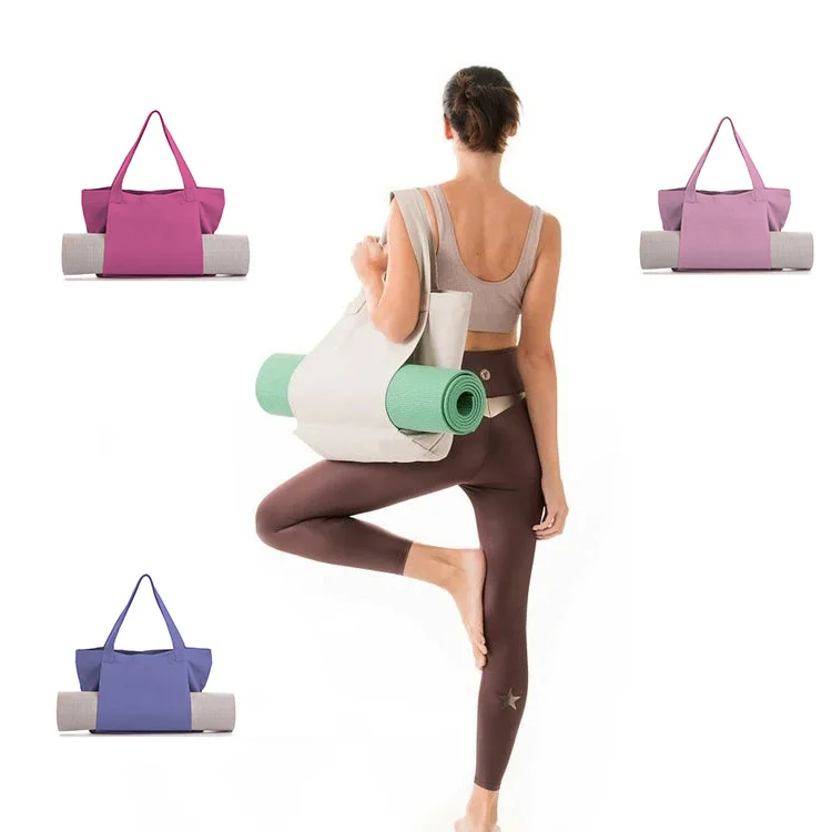 Wholesale Factory Price Yoga Gym Workout Bag Tote with Custom Canvas Yoga Mat Bag Woman Holder