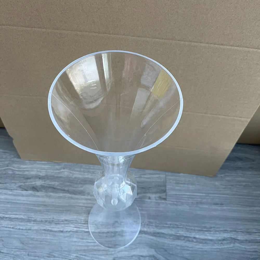 Clear Reversible Floral Wedding Centerpiece Tall Trumpet Vase