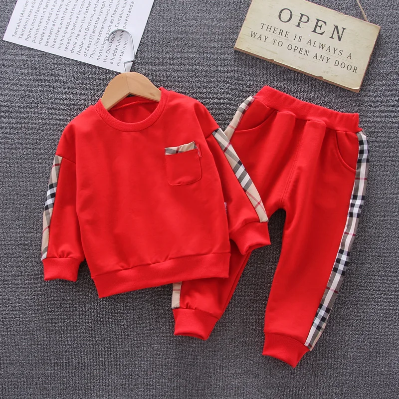 New designer kids suit wholesale baby boys fall casual clothes 1-5Years children autumn clothing sets