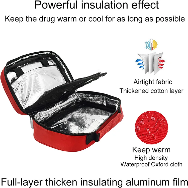 Hot Selling Red High Density Oxford Medication Cooler Bag Diabetes Travel Storage Bag Keep Drug Warm Or Cool