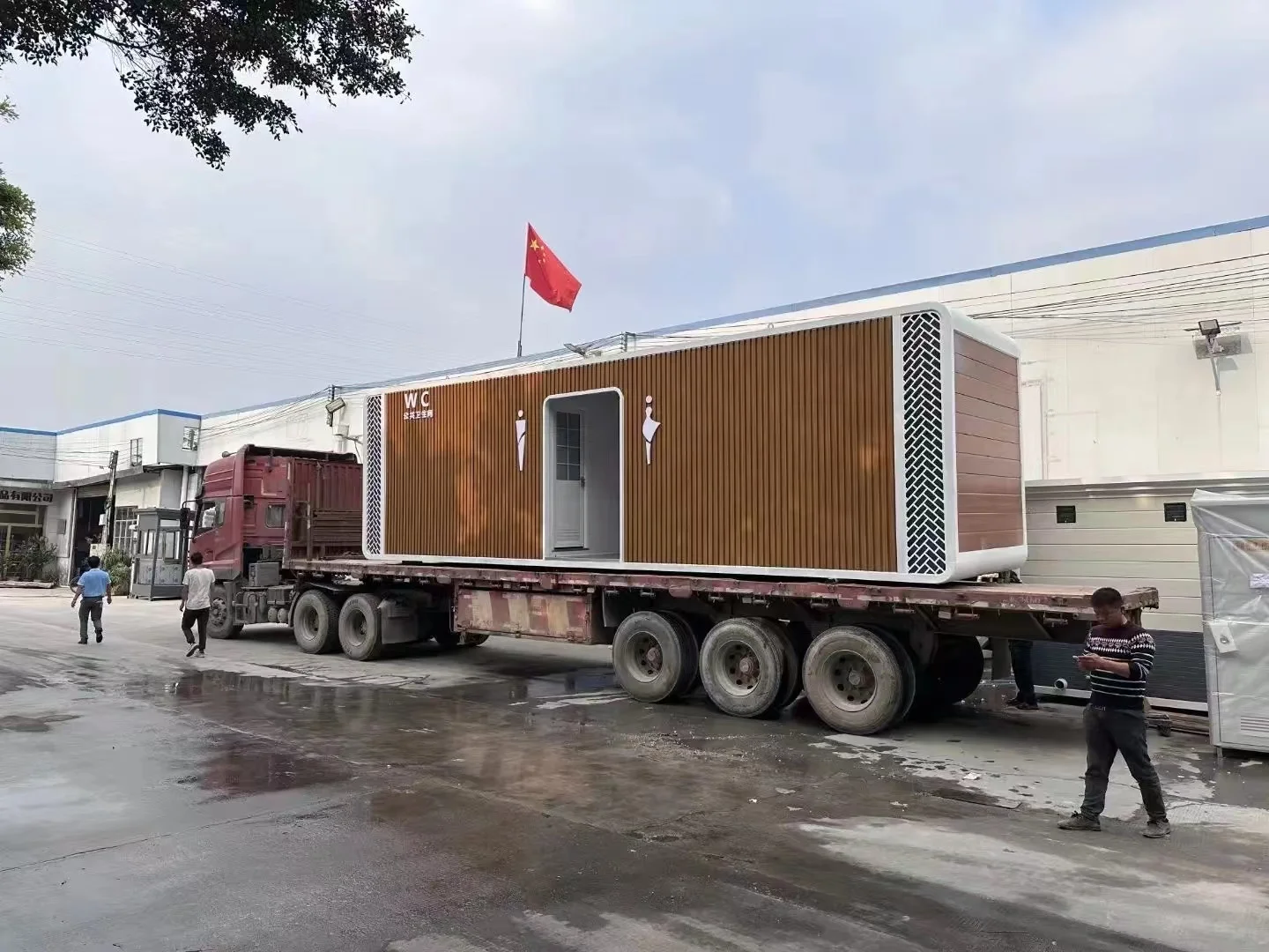 Мобильный прицеп контейнер для туалета душевая кабина сборный Туалет портативный уличный туалет мотор на колесах