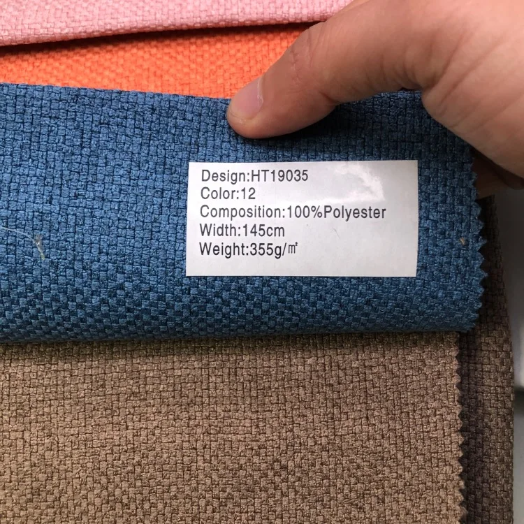 cheap woven 100 polyester linen upholstery fabric for sofa