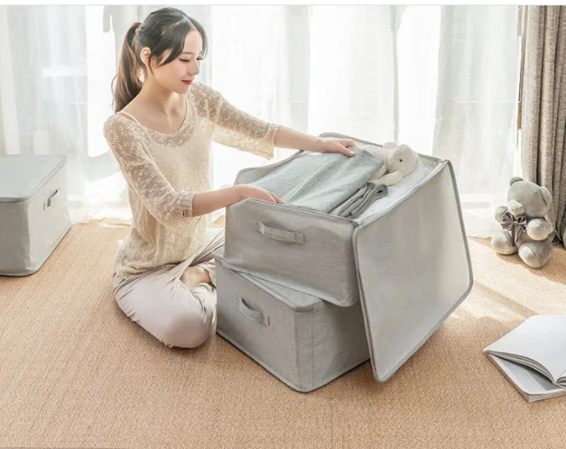 Extra Large Clothes Storage Bag Waterproof Clothes Organizer with Double Zipper for Storing Quilt Blanket Pillow Bed Sheet