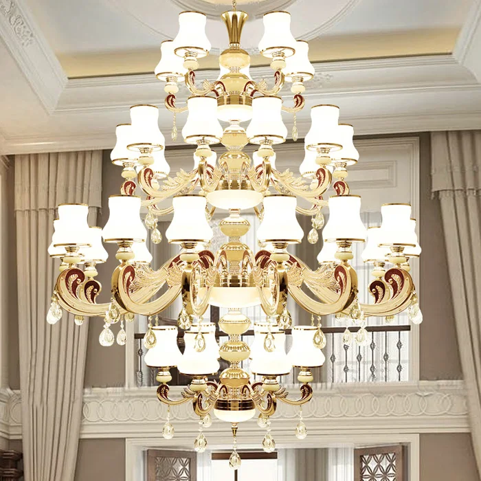 Modern Round Iron Retro Luxury Designer Decoration K9 Crystal Chandelier Pendant Light Luminaire Led For Villa Hotel Project