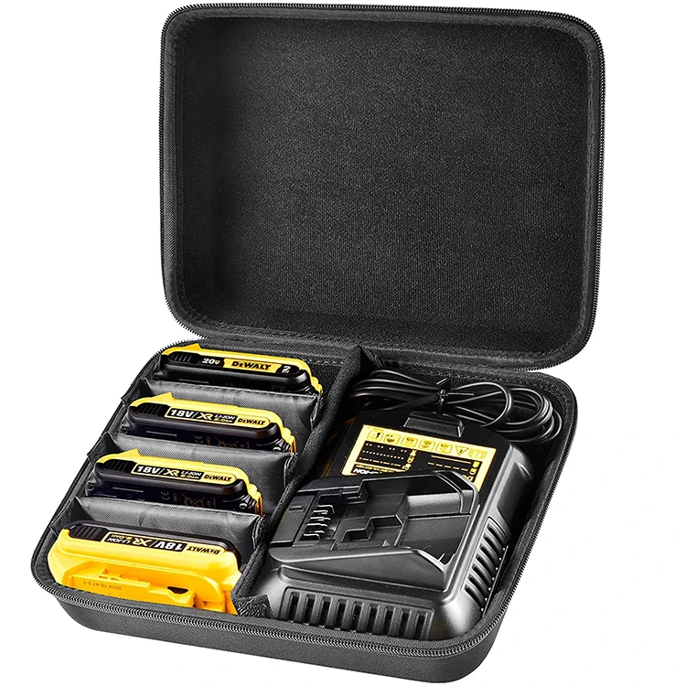 Hard Case for DEWALT 20V MAX XR Battery and Charger Batteries Storage Container Box Holder
