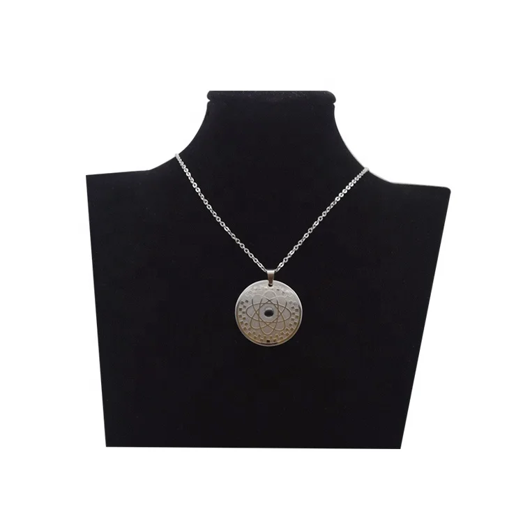 Fashion Metal Steel Pendant Energy Ions Charms Jewelry Gift Women Silver Stainless Steel Chain Box