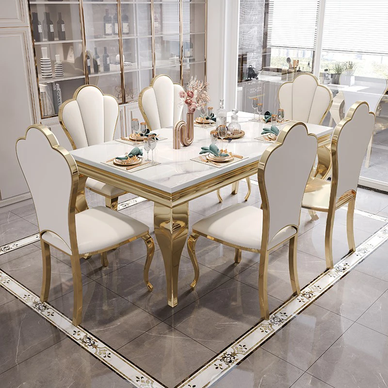 Wedding Event Party Furniture Simple Style Snake Legs Louis Gold Stainless Steel Wedding Dining Table