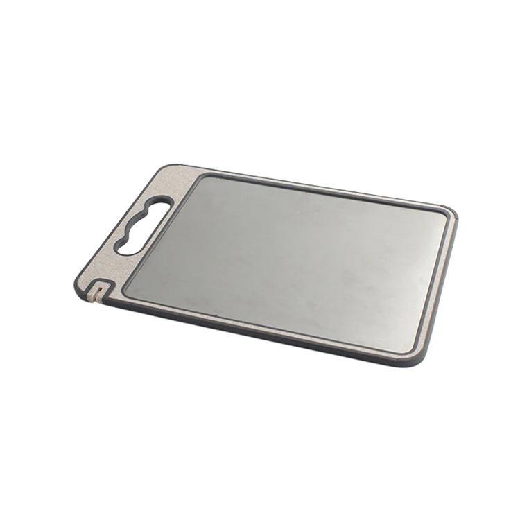 High quality stainless steel+PP+TPR cutting board with double-sided cutting board