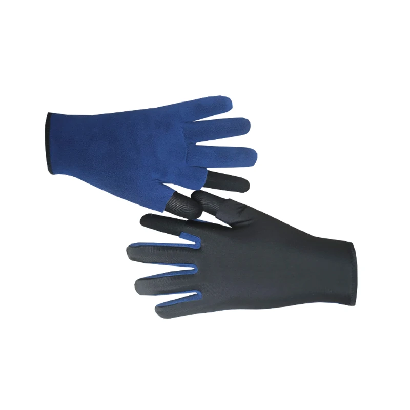 DSB502 -  Daily Sports Gloves with Blue Velvet Palm -Spandex Two Half Fingers,guantes de moto
