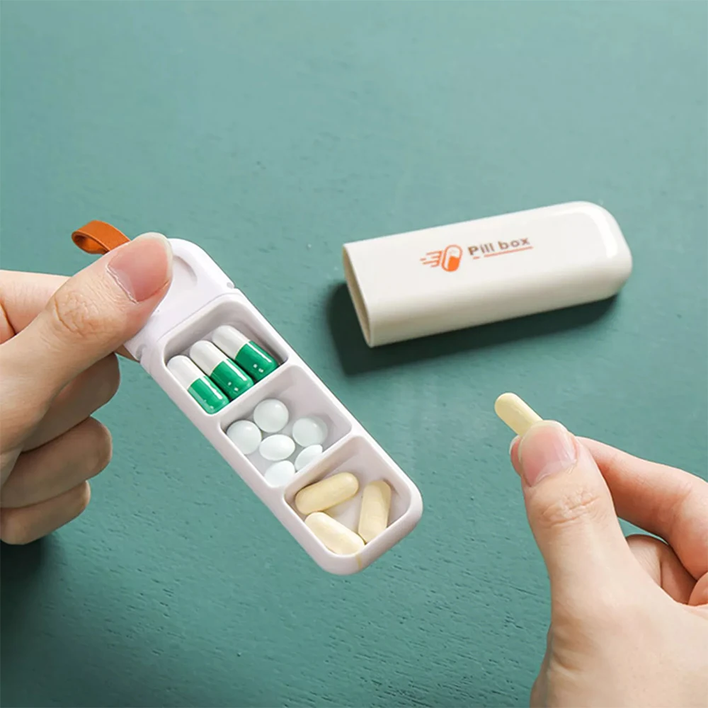 NBBLUESKY Wholesale Mini 3 Compartment New Style Cute Small Plastic Pill Box