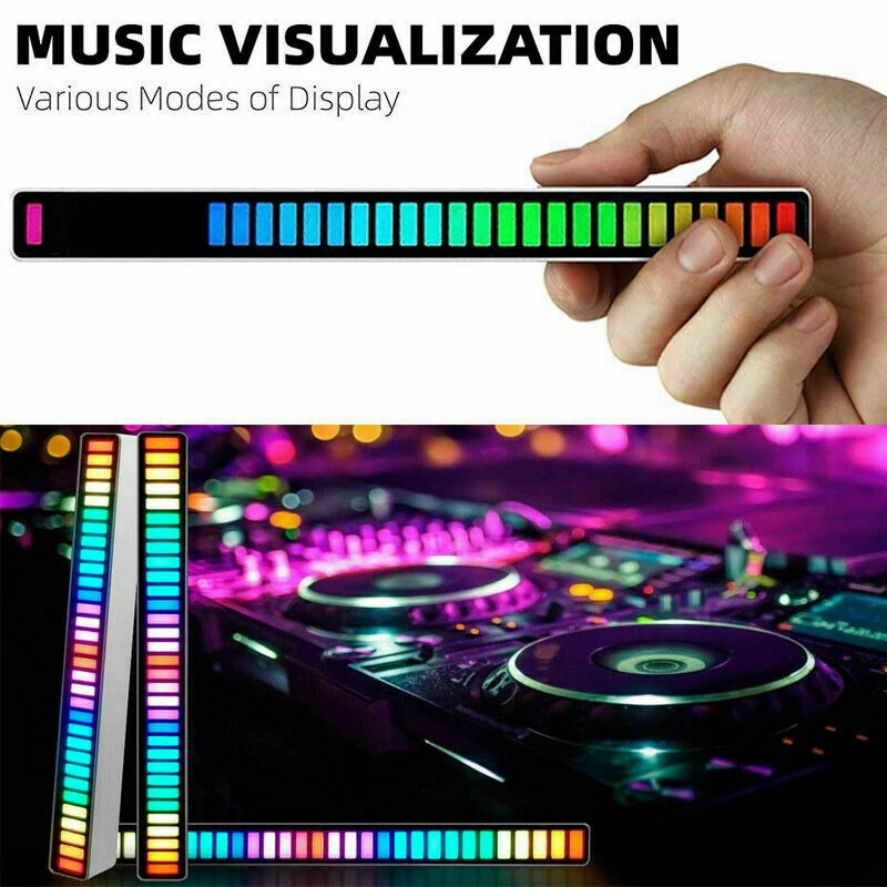 Car Interior Decoration LED Strip Music Sound Control Rhythm Light Bar RGB Atmosphere Lights Tube USB Energy-Saving Ambient Lamp