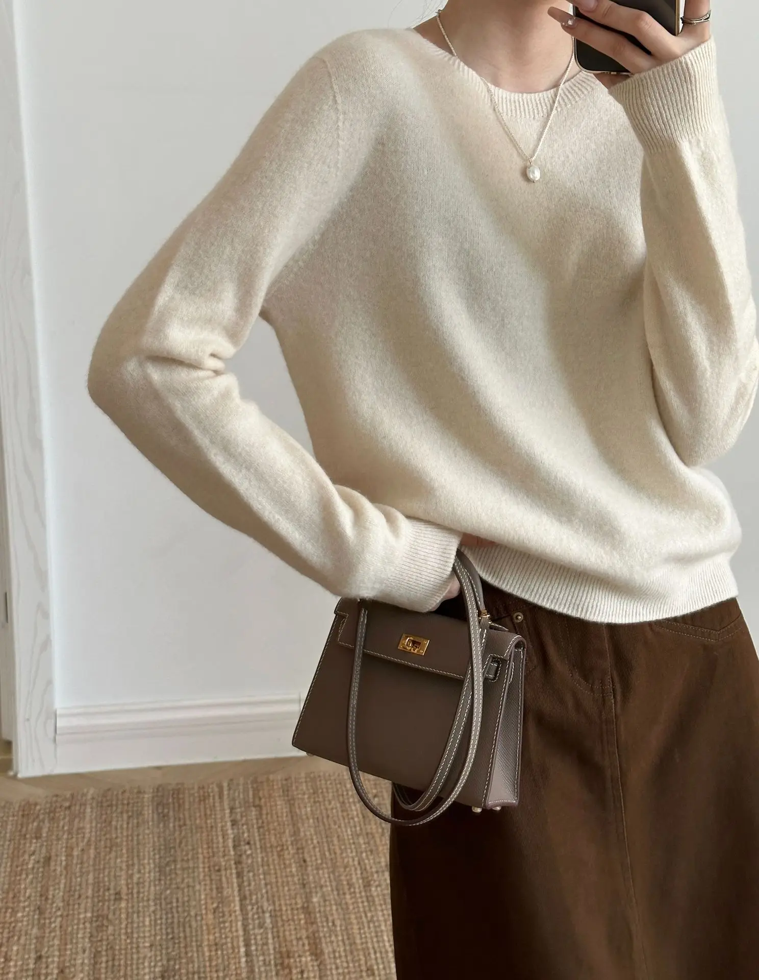 Simple Korean system stylish sweaters for women Soft skin-friendly and loose pink sweaters for women pink sweaters for women