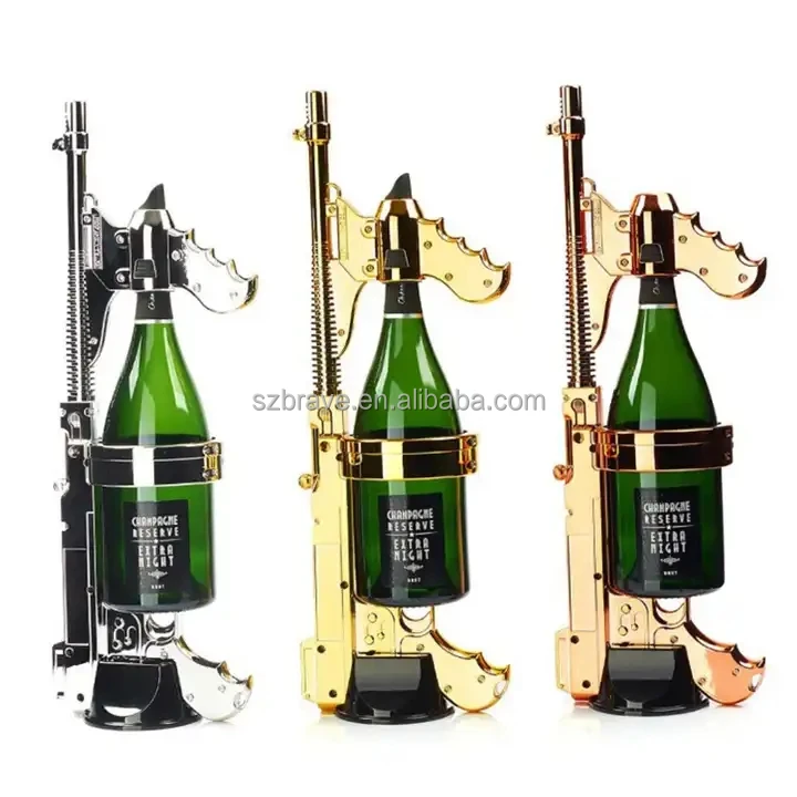 OEM Bar Lounge Rechargeable Spraying Gun Presenter Display VIP LED Champagne Gun Bottle Presenter for Night Club