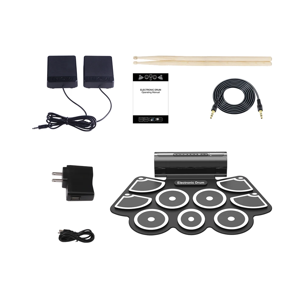 Innovation Promotion hot selling Products Electronic Drum Set Roll Up Drum Practice Pad Midi Drum Kit with speaker