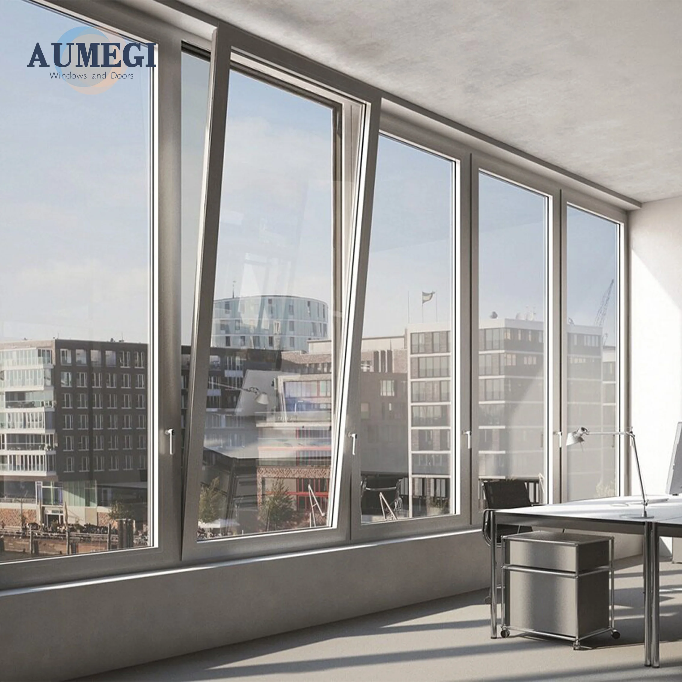 AUMEGI American NFRC casement window malaysia double casement window tilt and turn window