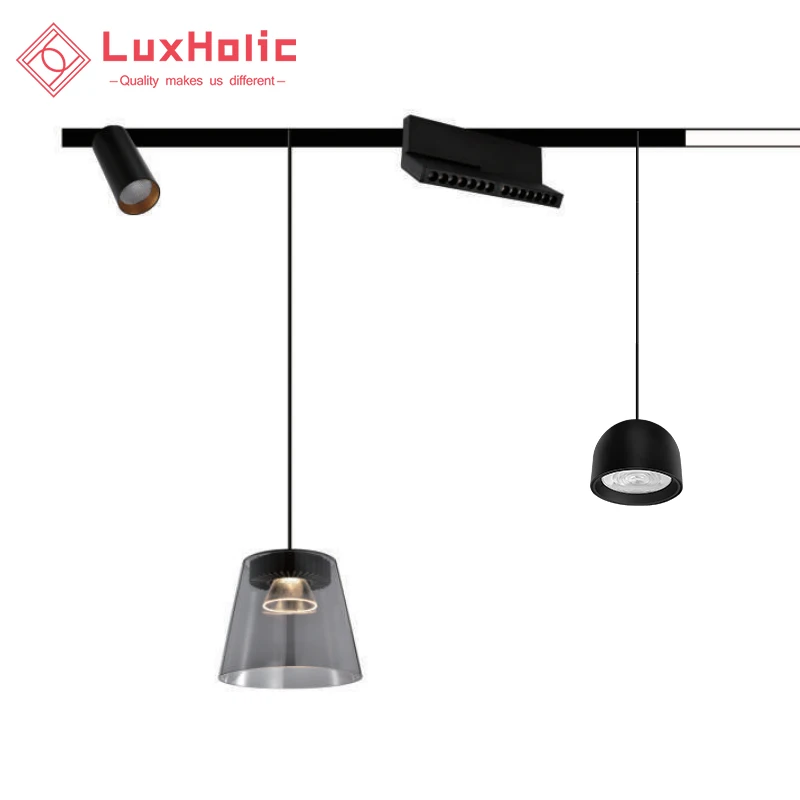 LuxHolic Hotel Exhibition Hall Meeting Room aluminum Profile Rail Magnetic system Levitating Lamp Magnetic Track Lights