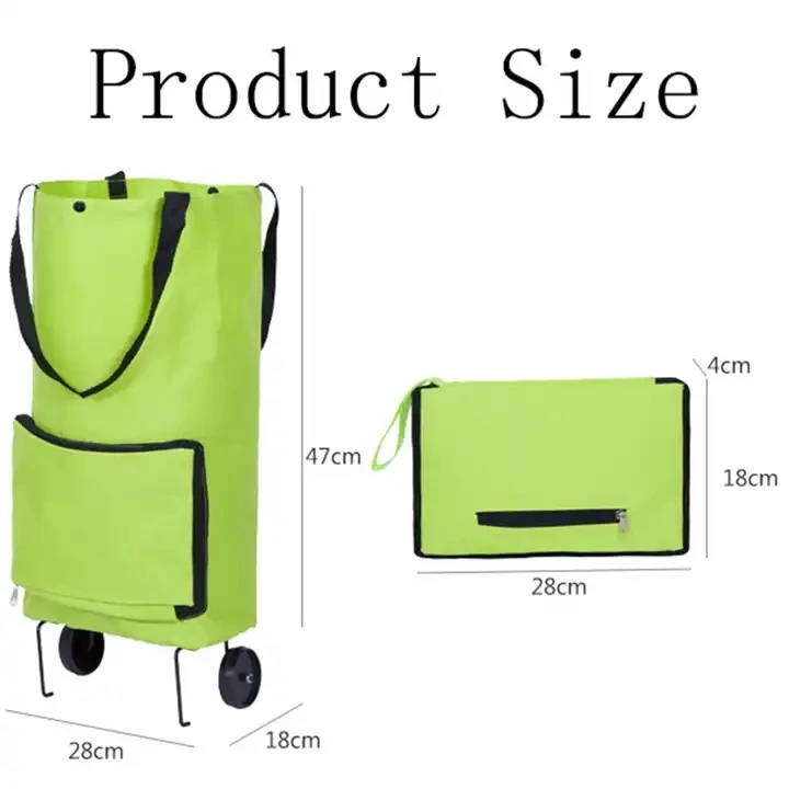 Lightweight Supermarket Carts Reusable Grocery Foldable Collapsible Shopping Trolley Cart Bags Folding Shopping Bag With Wheels