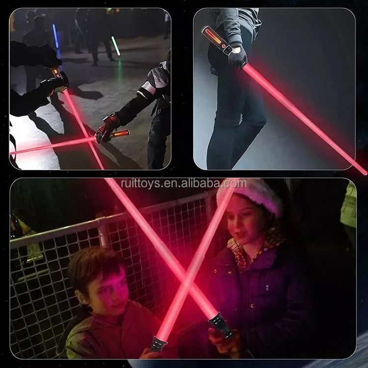 Kids War Fighting Warrior Plastic Light Up Toys Led Flashing Swords Planet Fighters Laser Sword